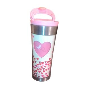 Stainless steel adorable mug with handle.
